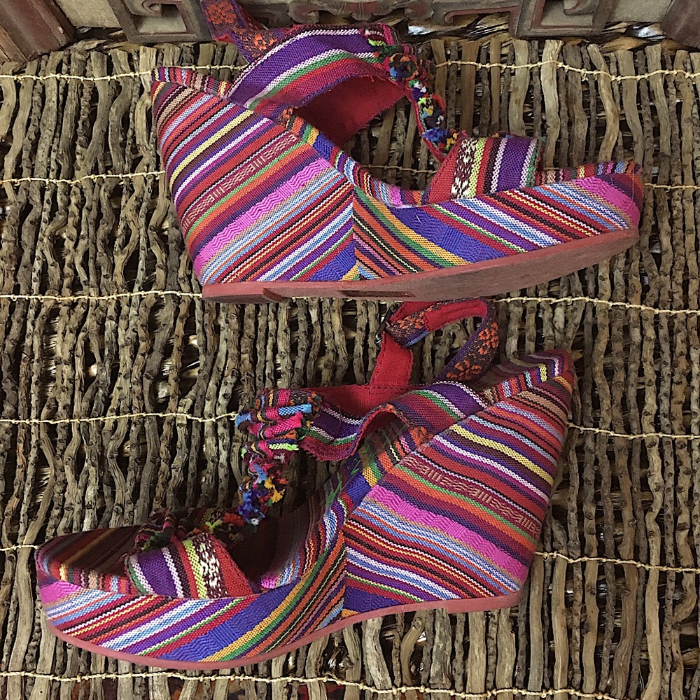 Blowfish Timo Multi-Color Wedges With Open Toe, S… - image 7